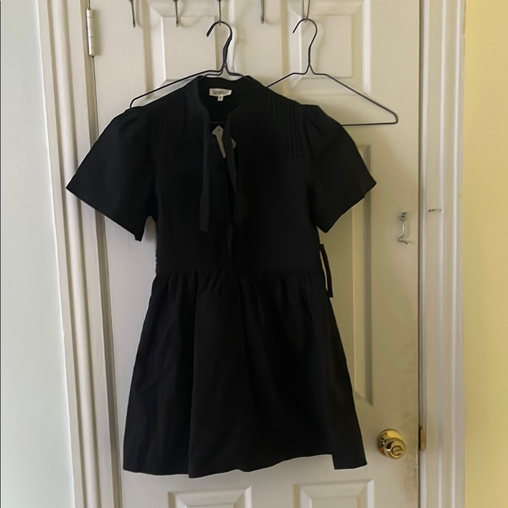 *Never Worn* Womens Dillon Tie Front Mini Dress Coal Black